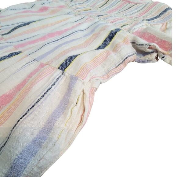 ANTHROPOLOGIE Short Sleeve Georgina Tiered Striped Shirt Dress Womens (M-Petite) - Picture 4 of 15